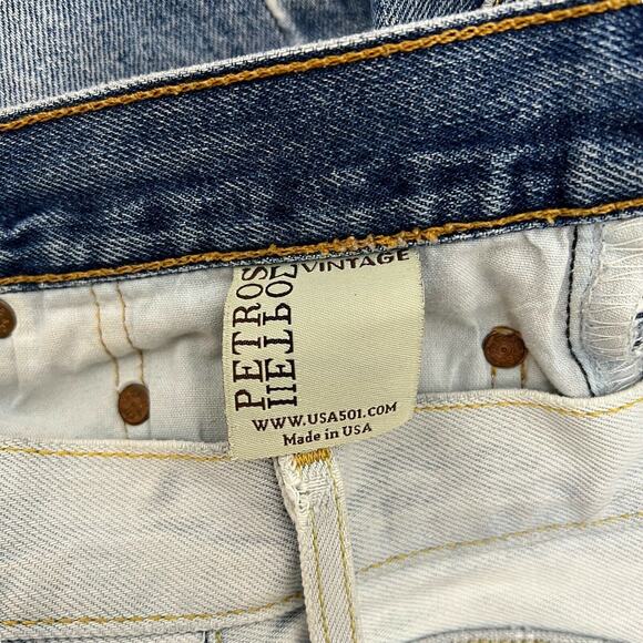 Levi’s Destroyed Cut Off High Rise VTG 501 Jean Denim Shorts Dip Dyed Womens 6/8 - Picture 8 of 9